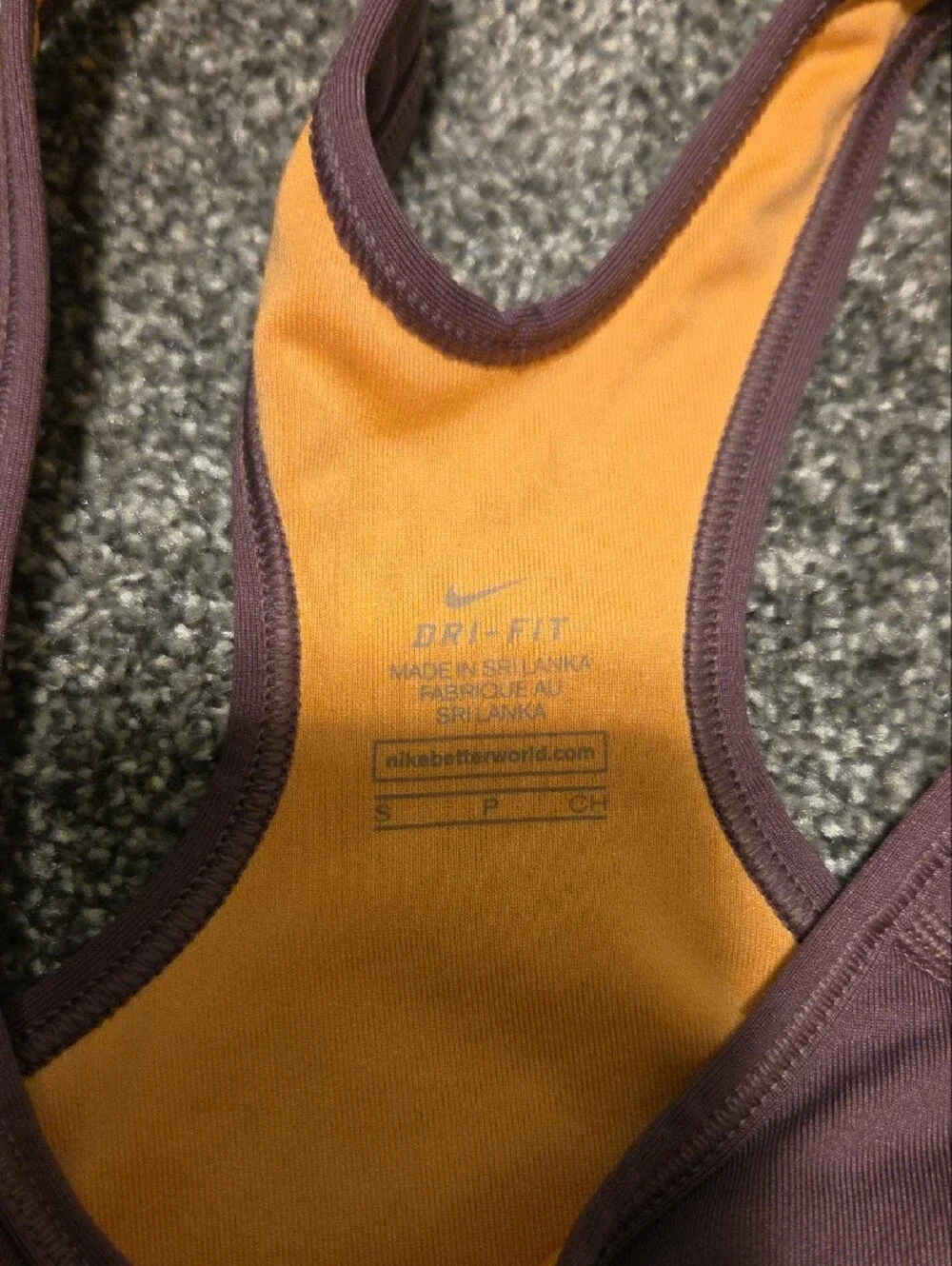 Nike Purple and Orange Racerback Sports Bra Size Small